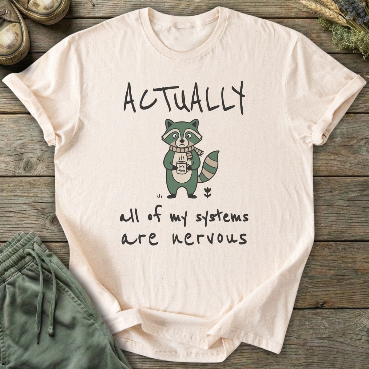 Printify T-Shirt All Systems Nervous T-Shirt