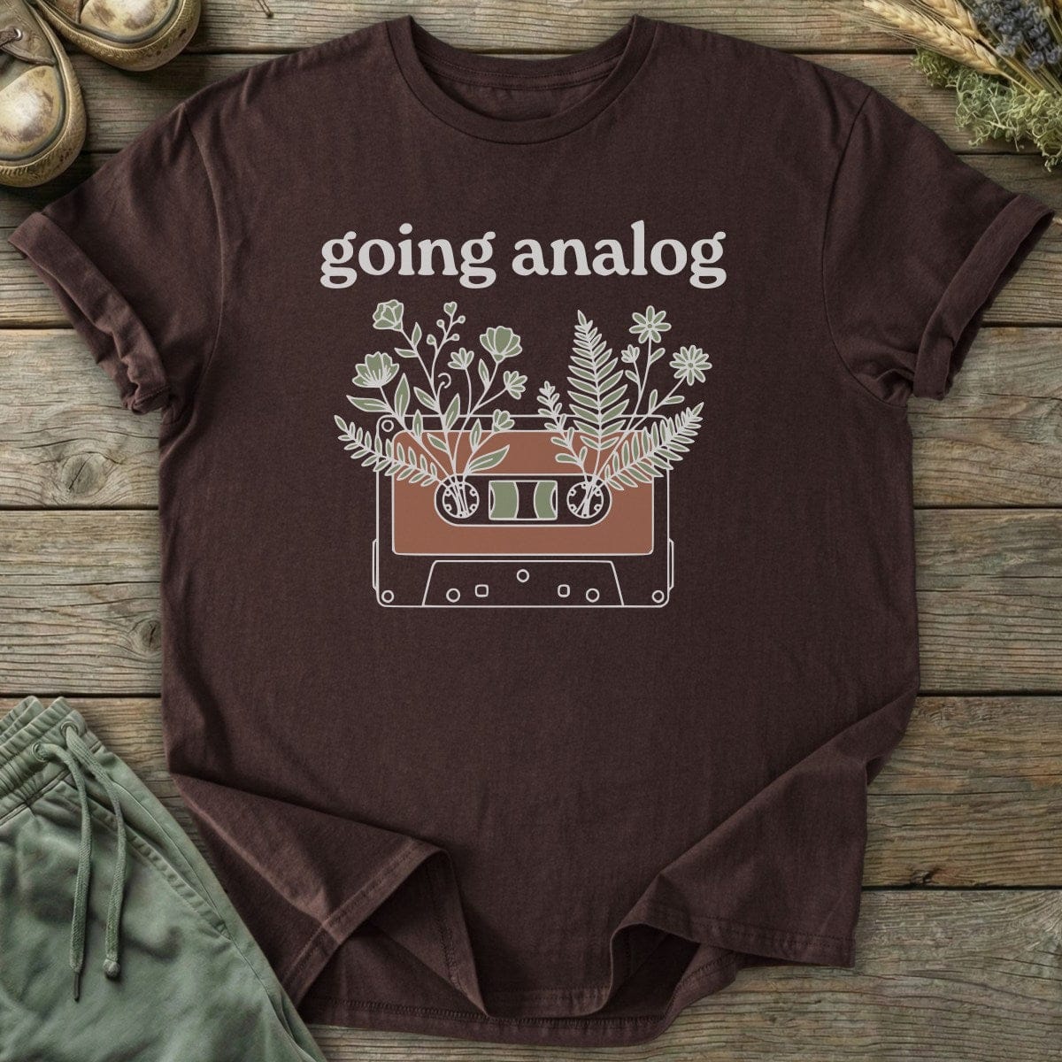 Printify T-Shirt Analog Cassette T-Shirt