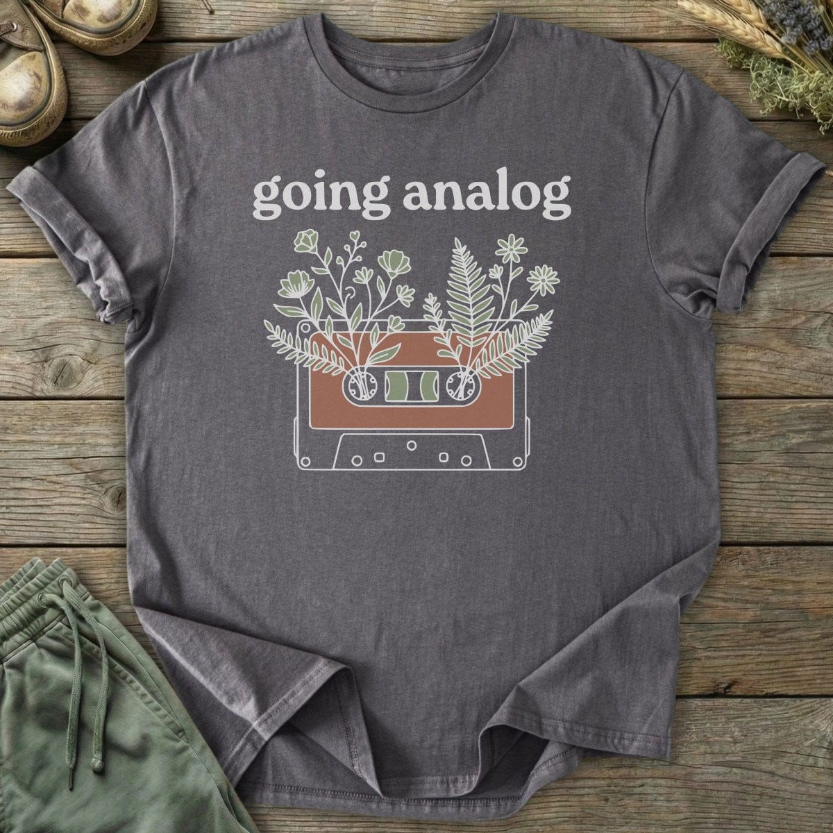 Printify T-Shirt Analog Cassette T-Shirt