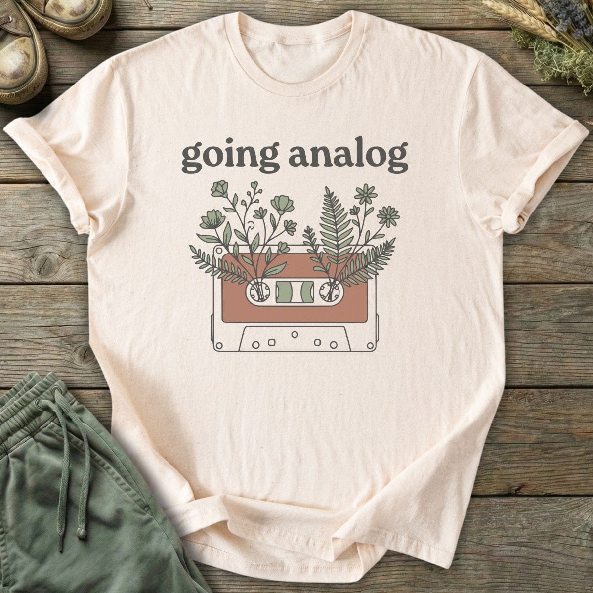 Printify T-Shirt Analog Cassette T-Shirt