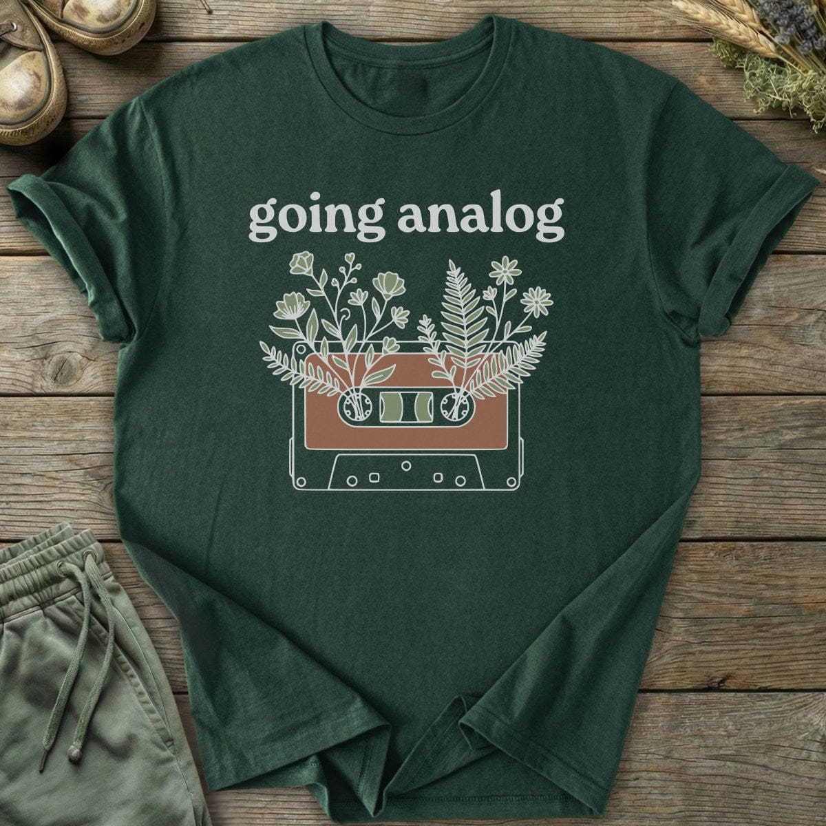 Printify T-Shirt Analog Cassette T-Shirt