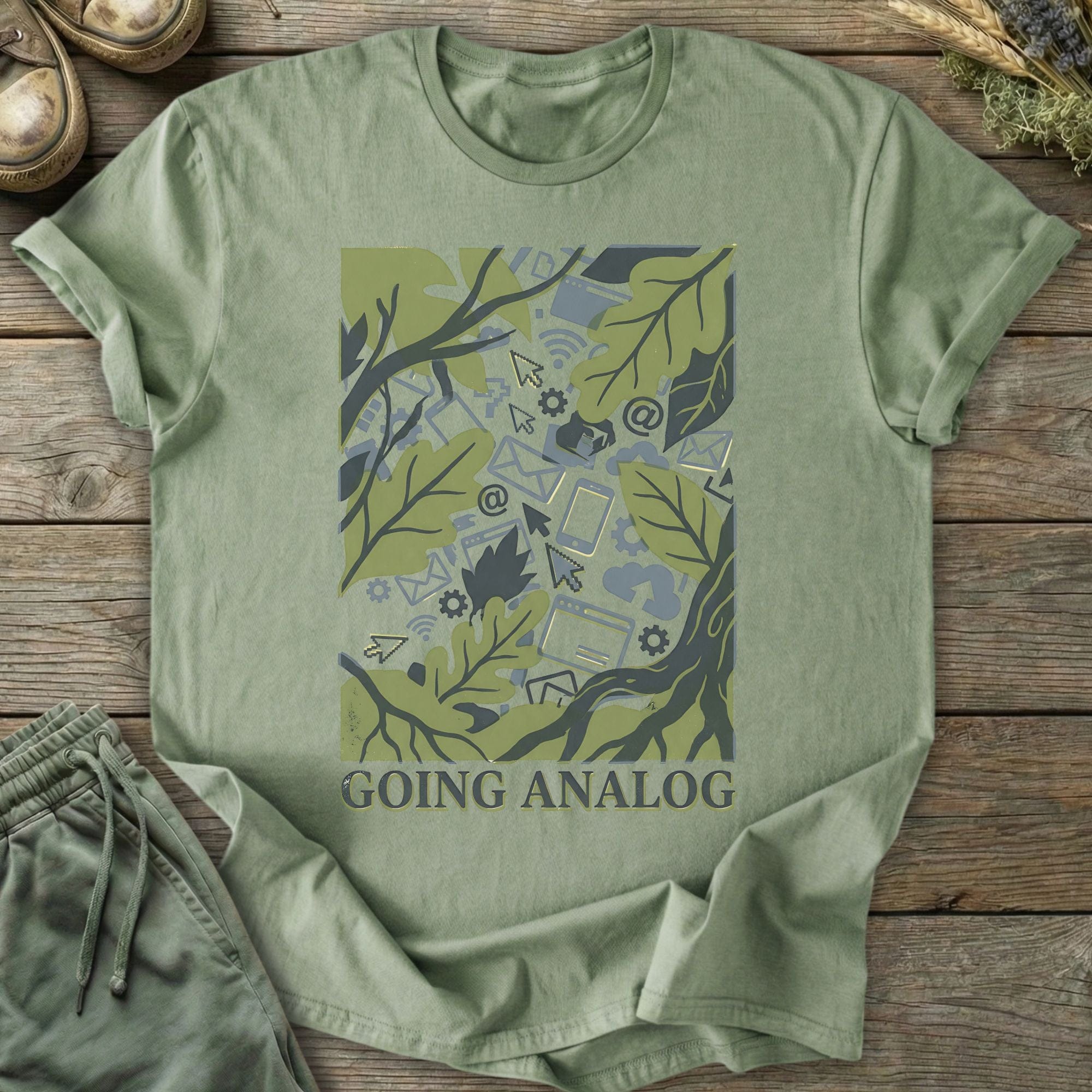 Printify T-Shirt Analog Greenery T-Shirt