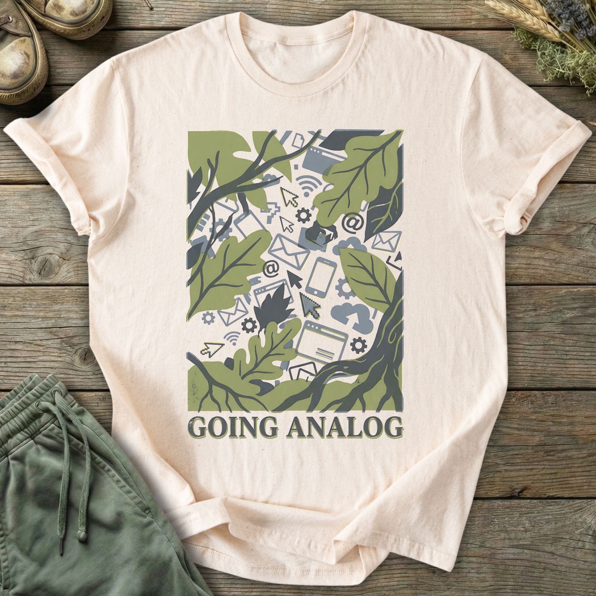 Printify T-Shirt Analog Greenery T-Shirt