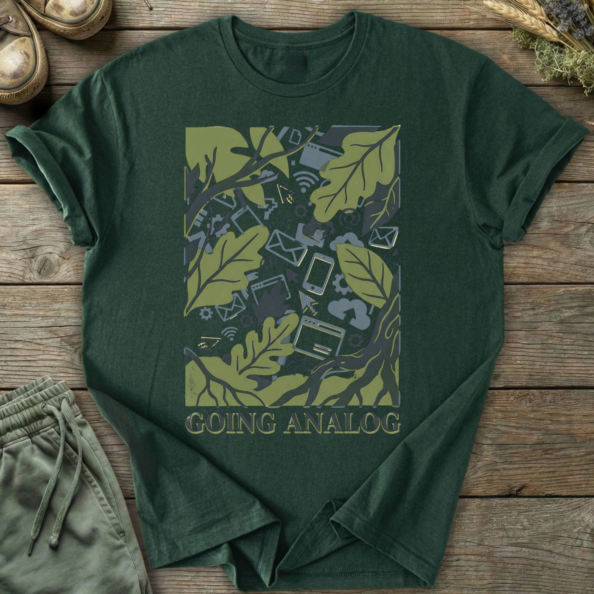 Printify T-Shirt Analog Greenery T-Shirt