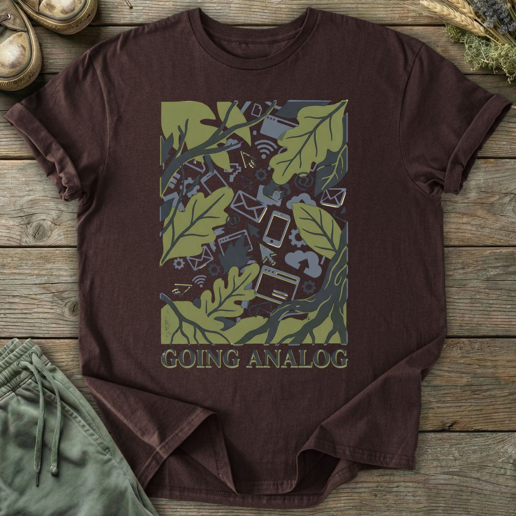 Printify T-Shirt Analog Greenery T-Shirt