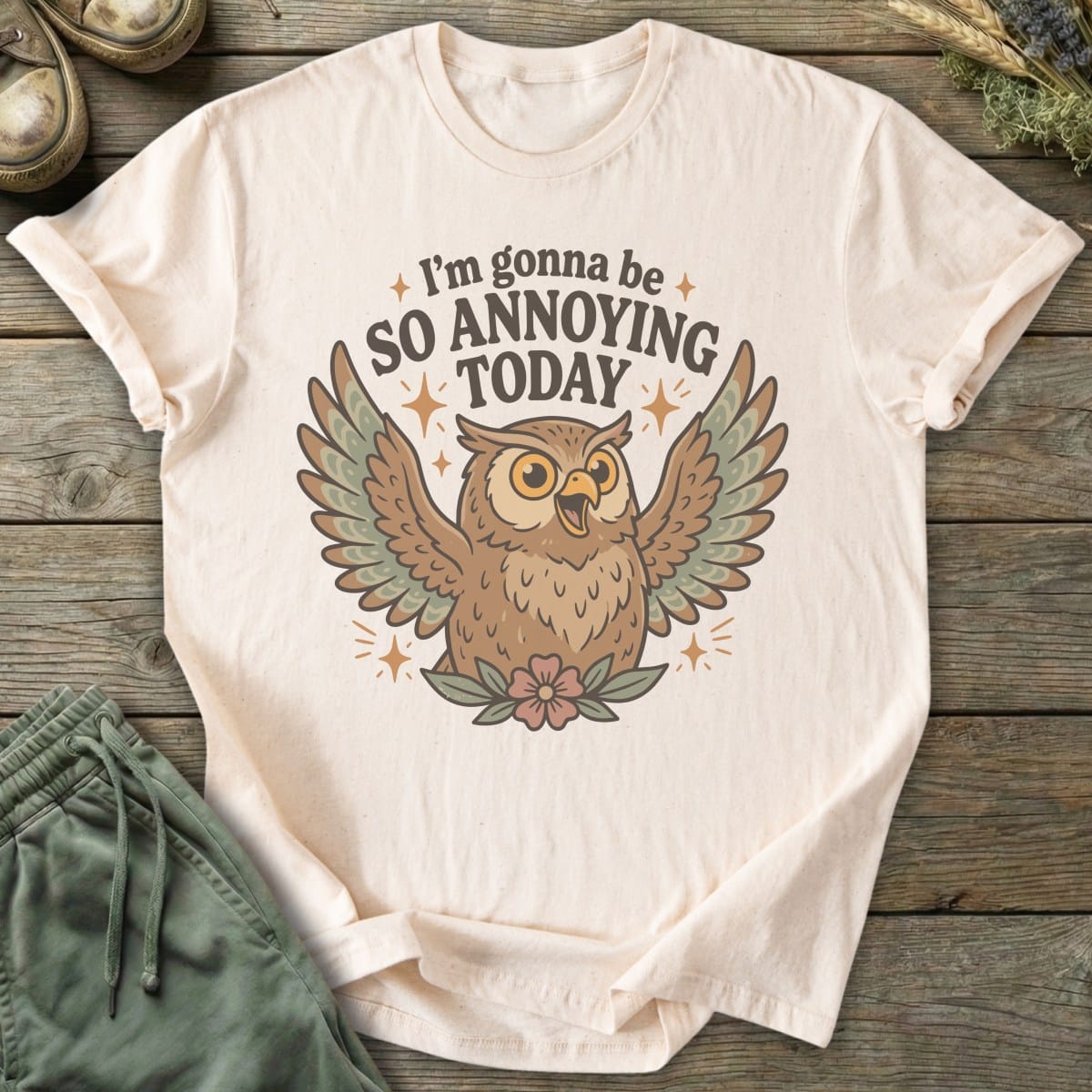 Printify T-Shirt Annoying Owl T-Shirt