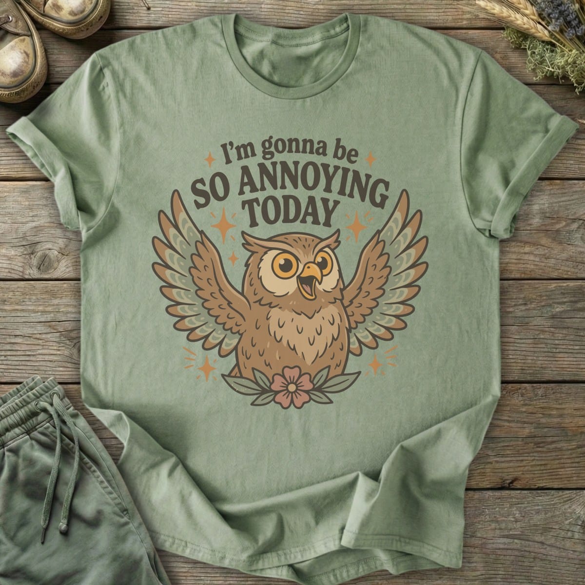 Printify T-Shirt Annoying Owl T-Shirt