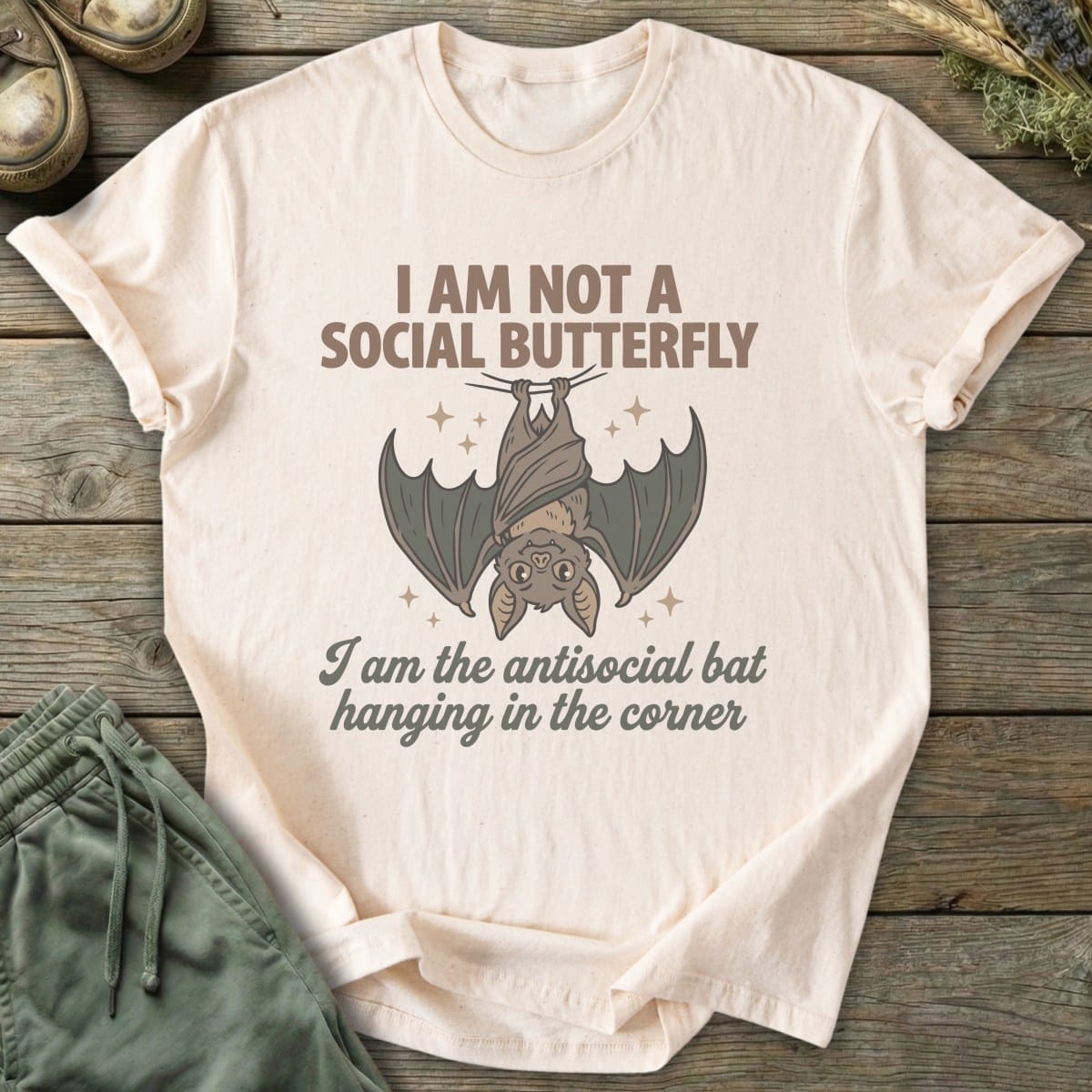 Printify T-Shirt Antisocial Bat T-Shirt