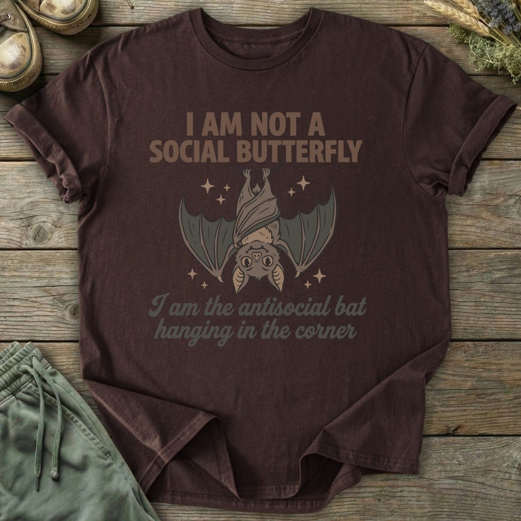 Printify T-Shirt Antisocial Bat T-Shirt