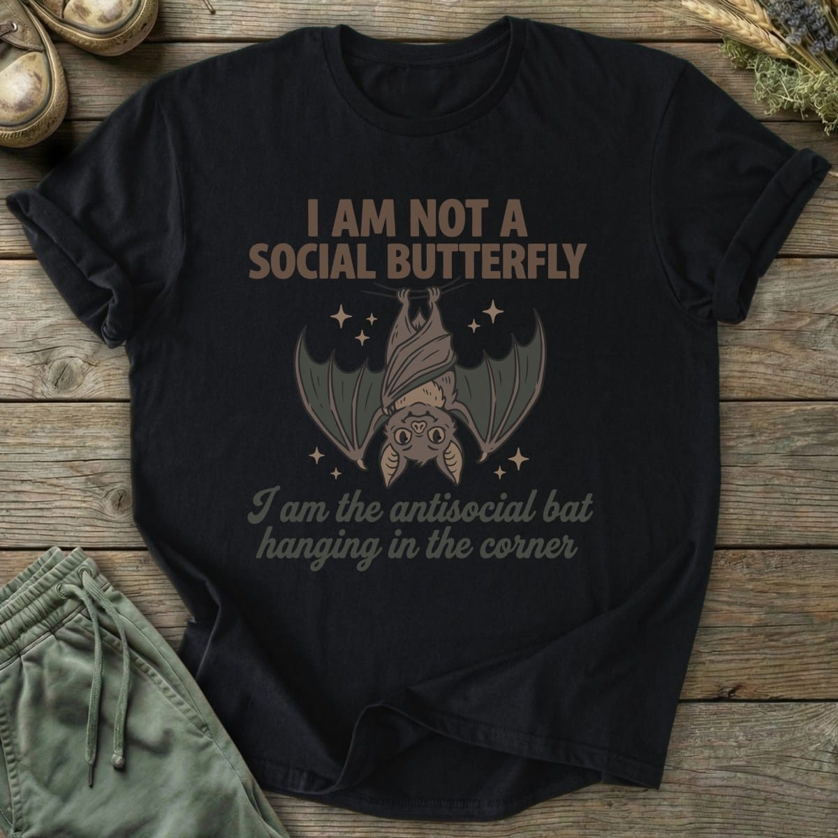 Printify T-Shirt Antisocial Bat T-Shirt