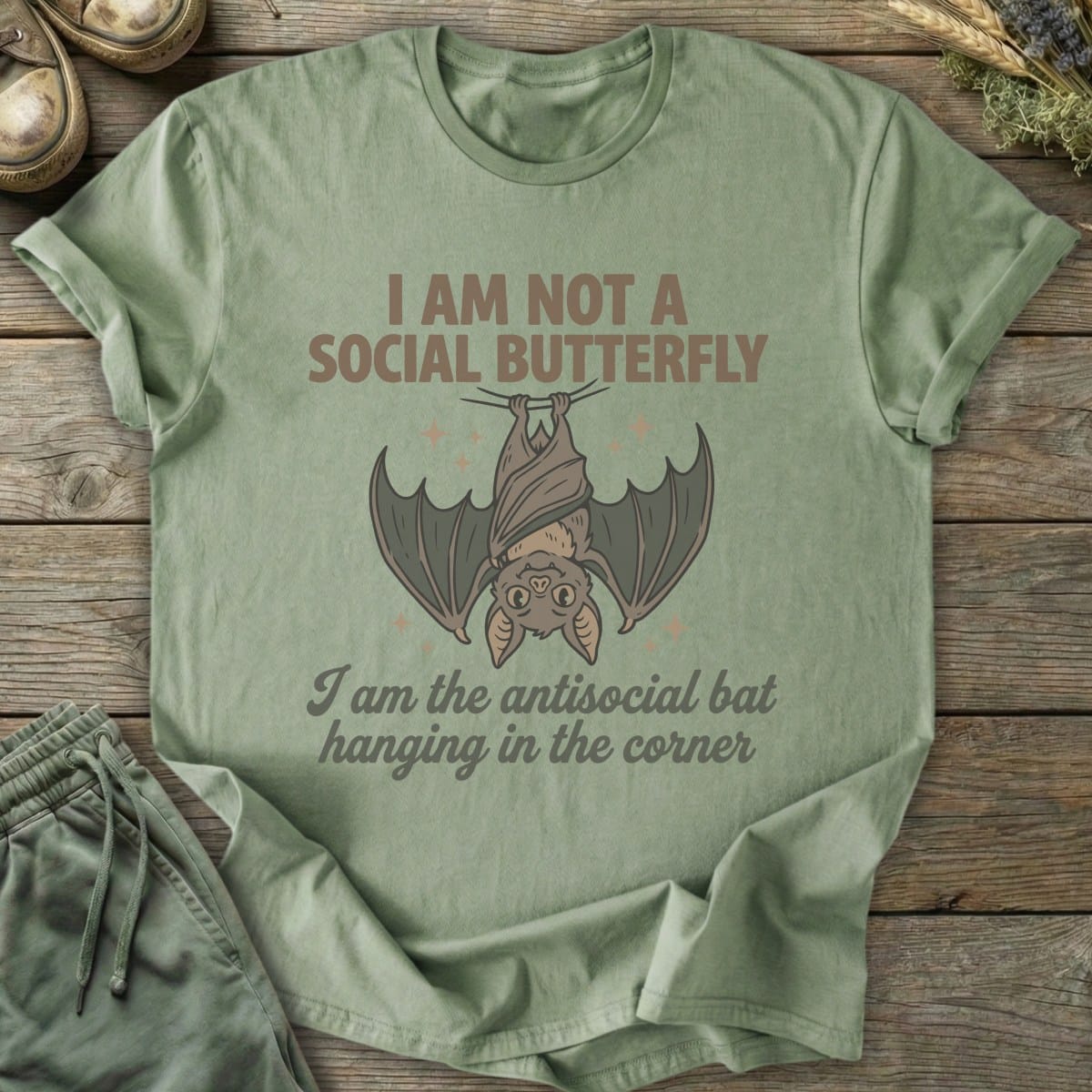 Printify T-Shirt Antisocial Bat T-Shirt
