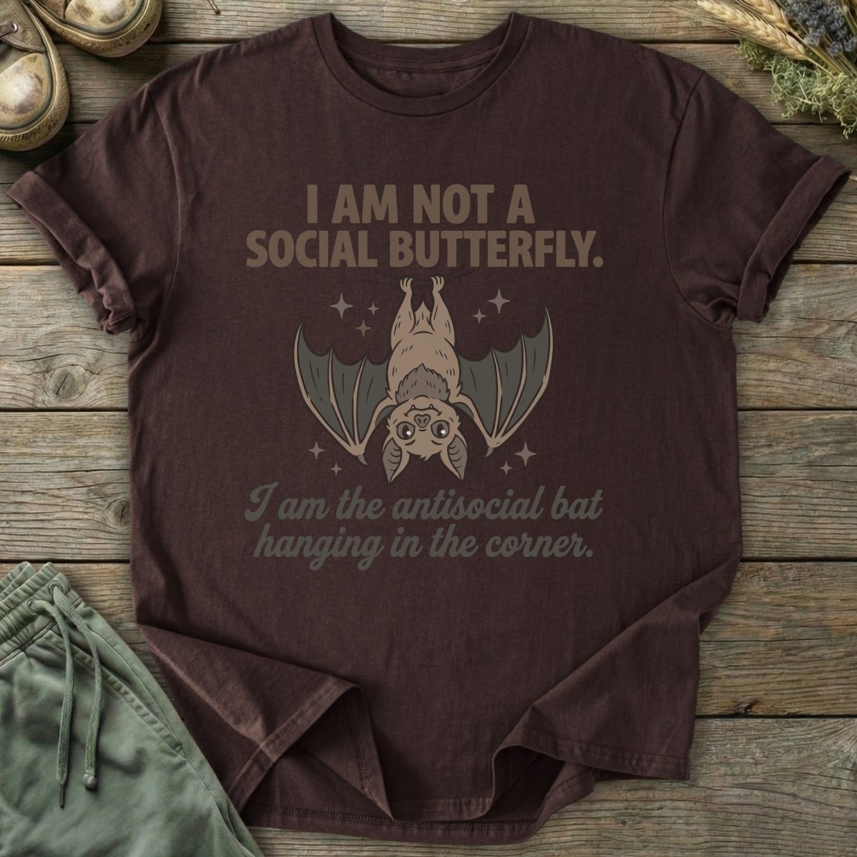 Printify T-Shirt Antisocial Bat T-Shirt