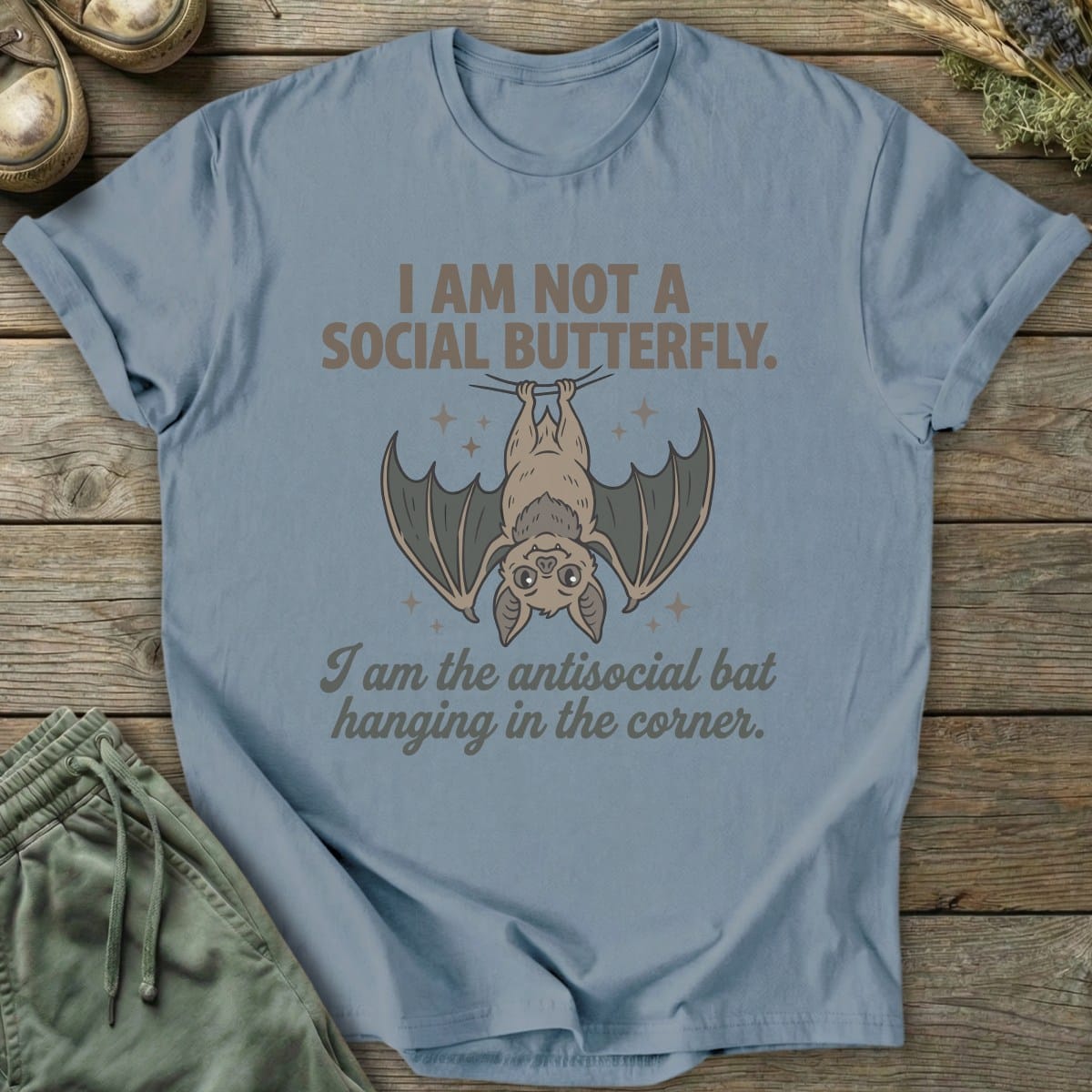 Printify T-Shirt Antisocial Bat T-Shirt