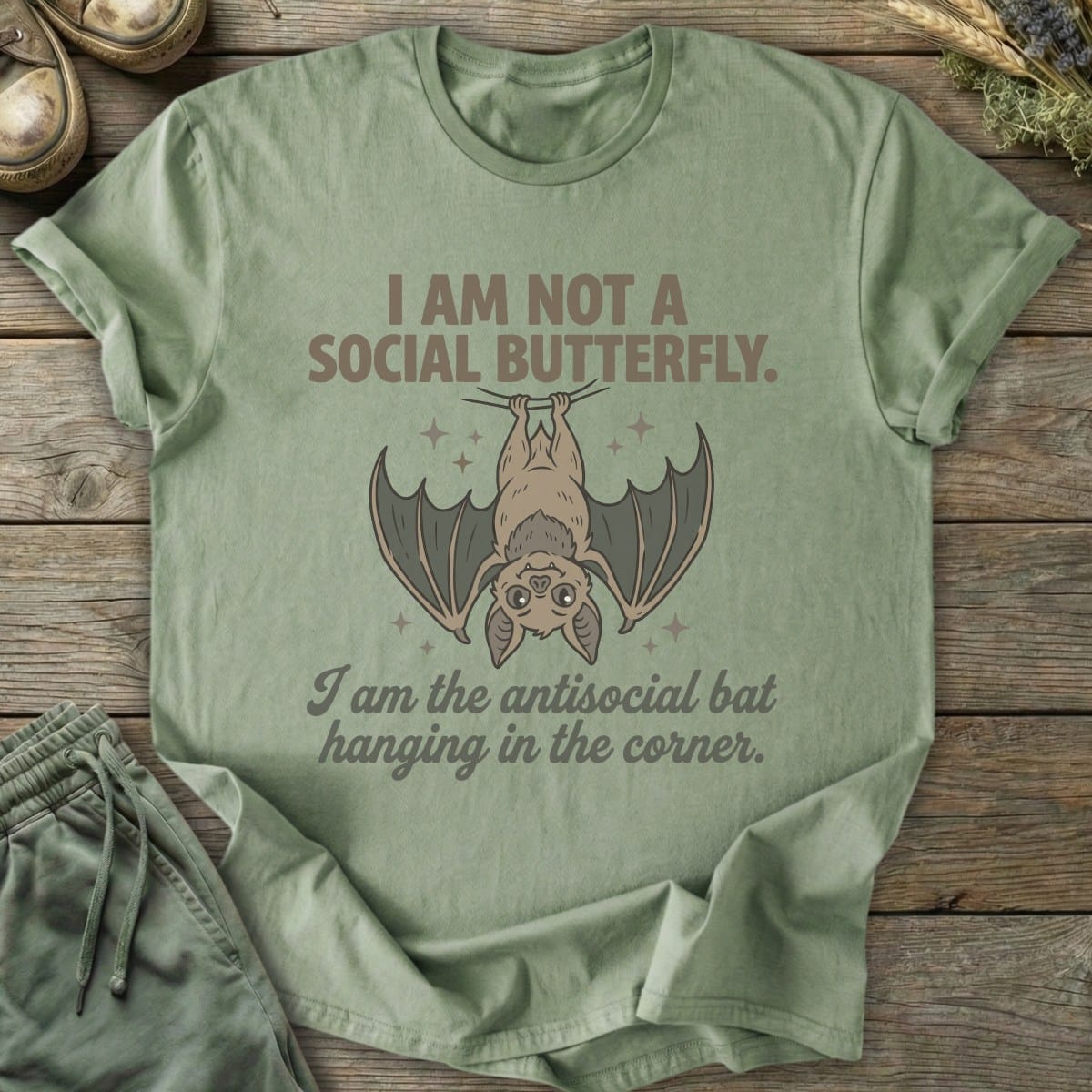 Printify T-Shirt Antisocial Bat T-Shirt