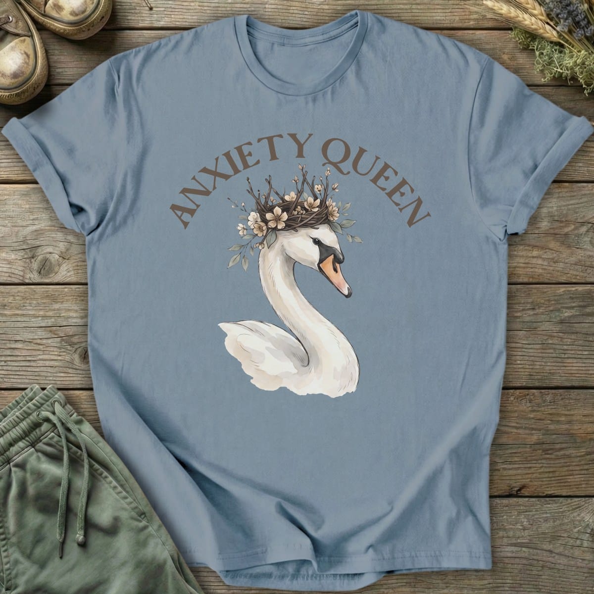Printify T-Shirt Anxiety Queen Swan T-Shirt