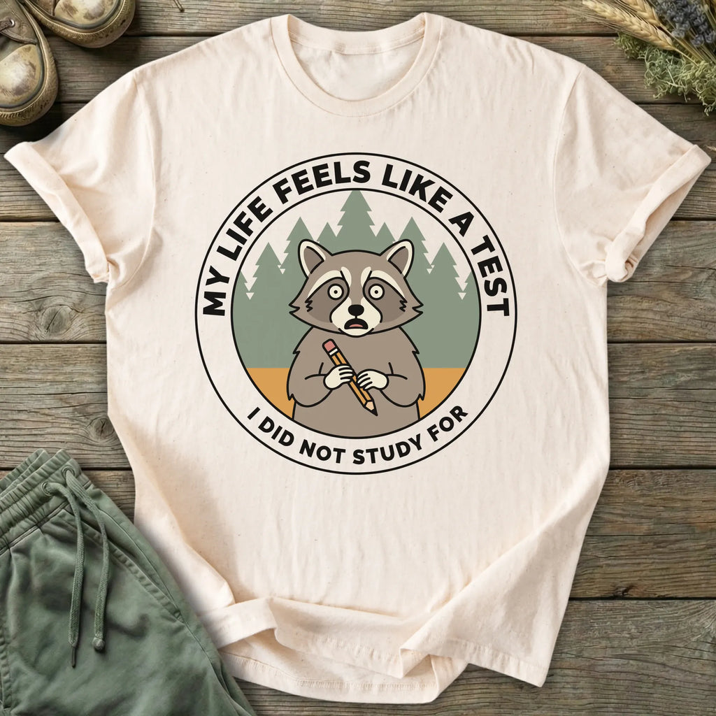 Printify T-Shirt Anxious Raccoon T-Shirt
