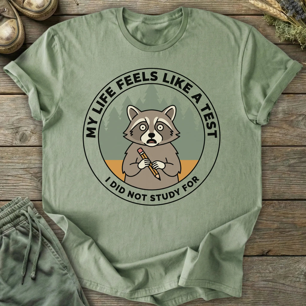 Printify T-Shirt Anxious Raccoon T-Shirt