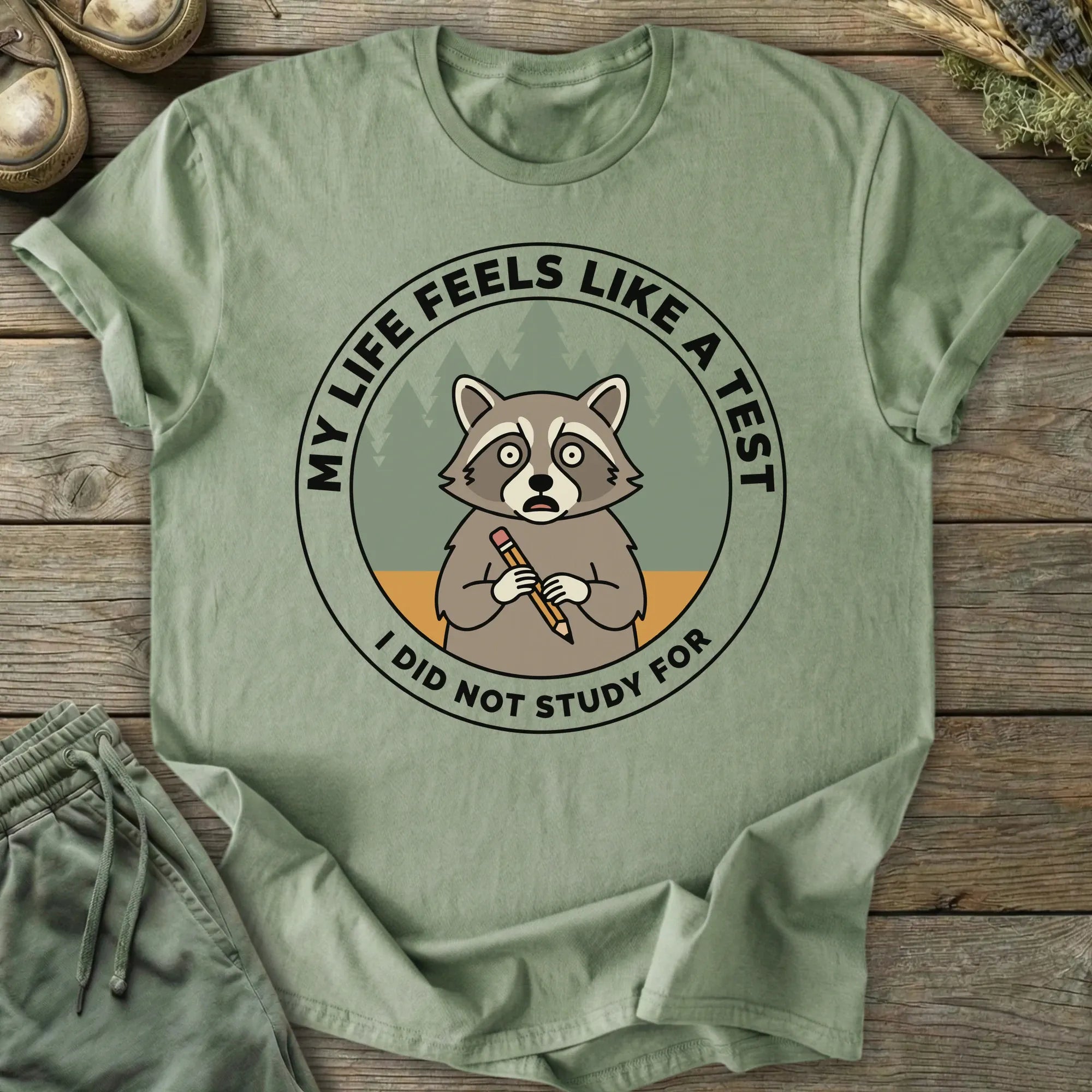 Printify T-Shirt Anxious Raccoon T-Shirt