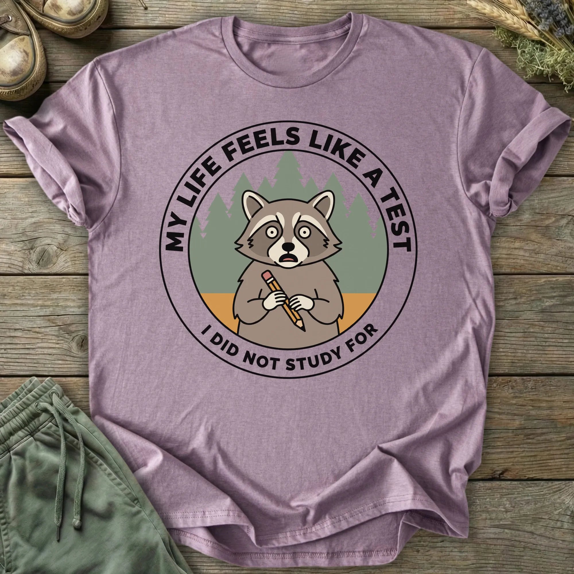 Printify T-Shirt Anxious Raccoon T-Shirt