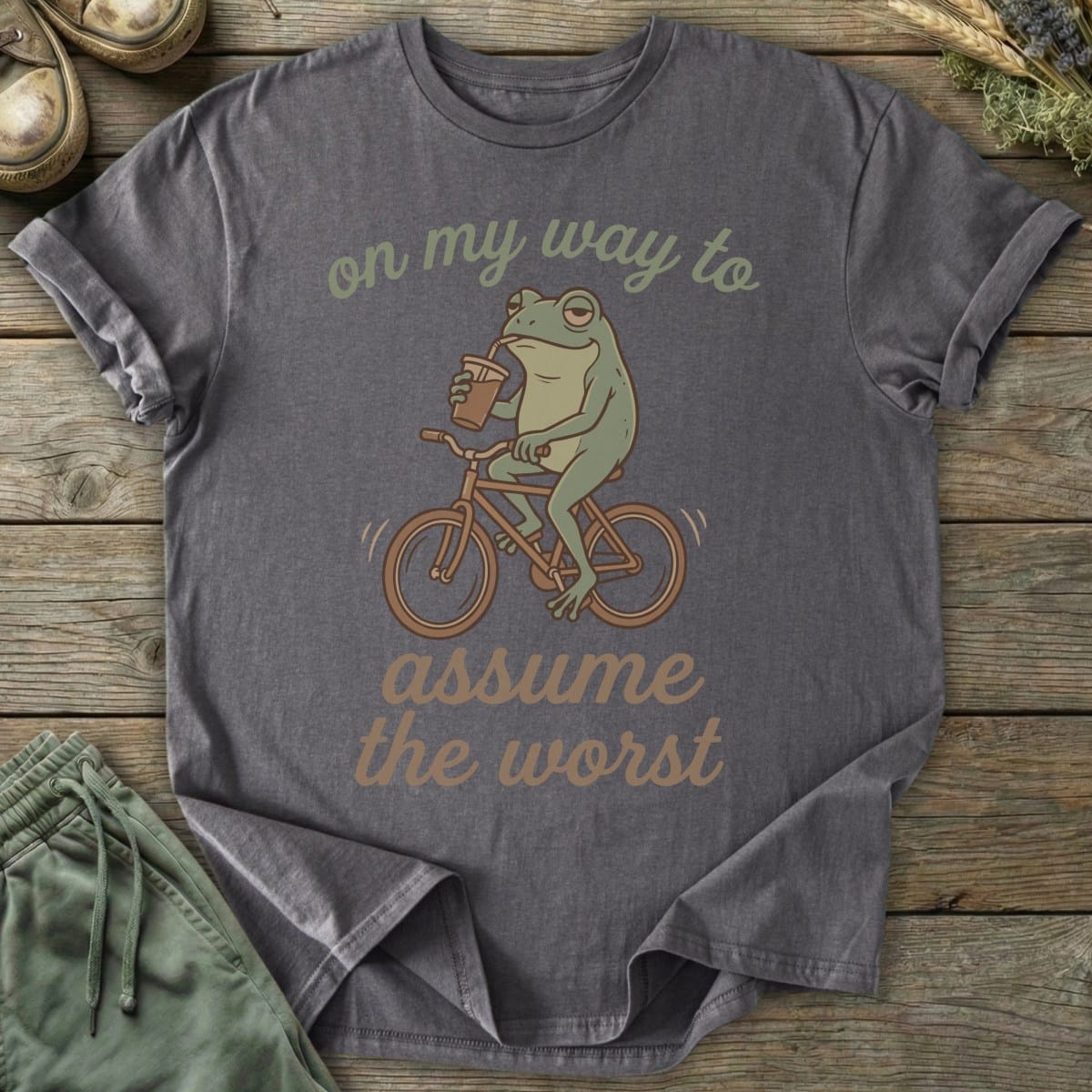 Printify T-Shirt Assume The Worst Frog T-Shirt