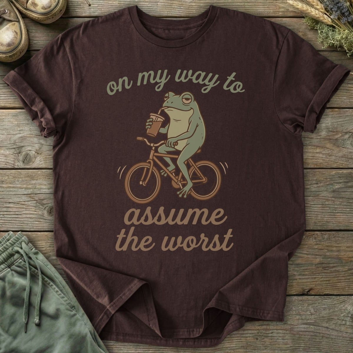 Printify T-Shirt Assume The Worst Frog T-Shirt