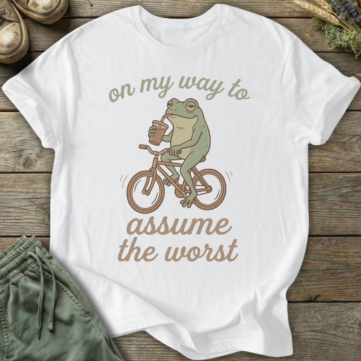 Printify T-Shirt Assume The Worst Frog T-Shirt