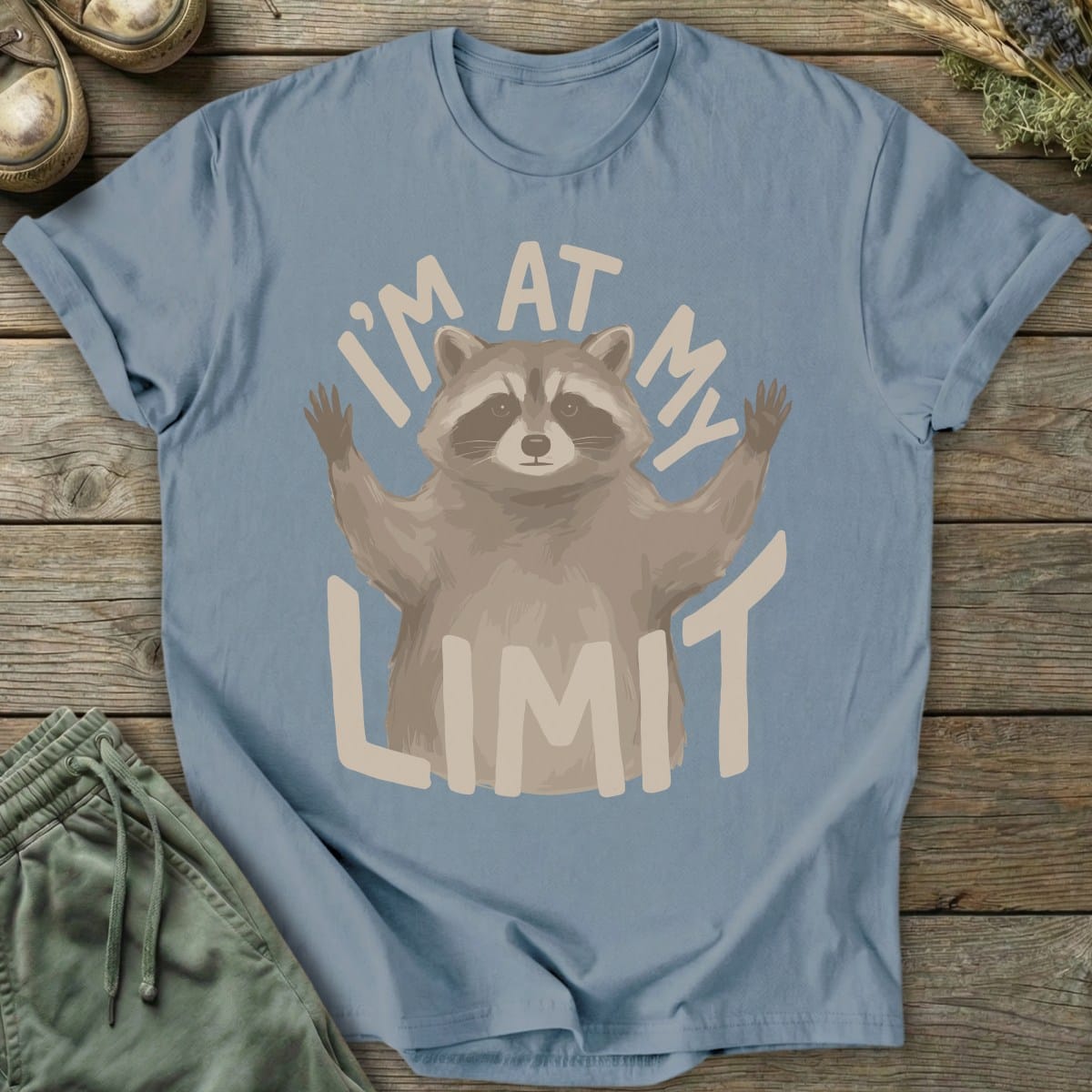Printify T-Shirt At Limit Raccoon T-Shirt
