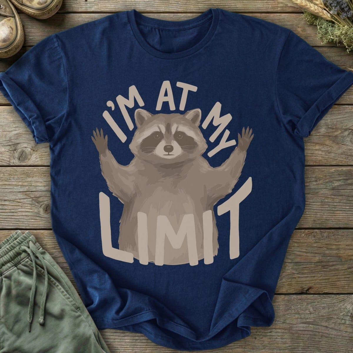 Printify T-Shirt At Limit Raccoon T-Shirt