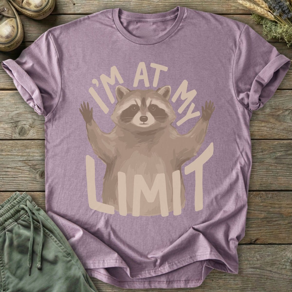 Printify T-Shirt At Limit Raccoon T-Shirt