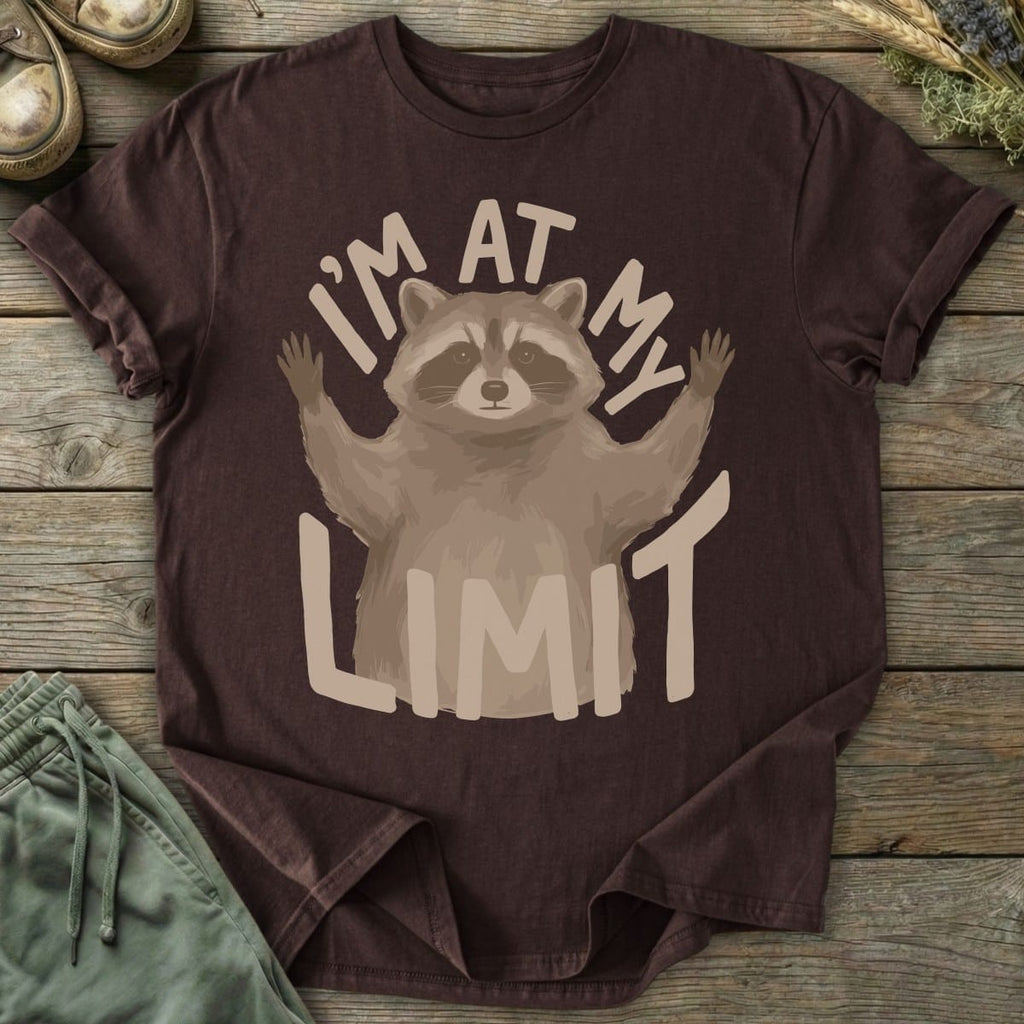 Printify T-Shirt At Limit Raccoon T-Shirt