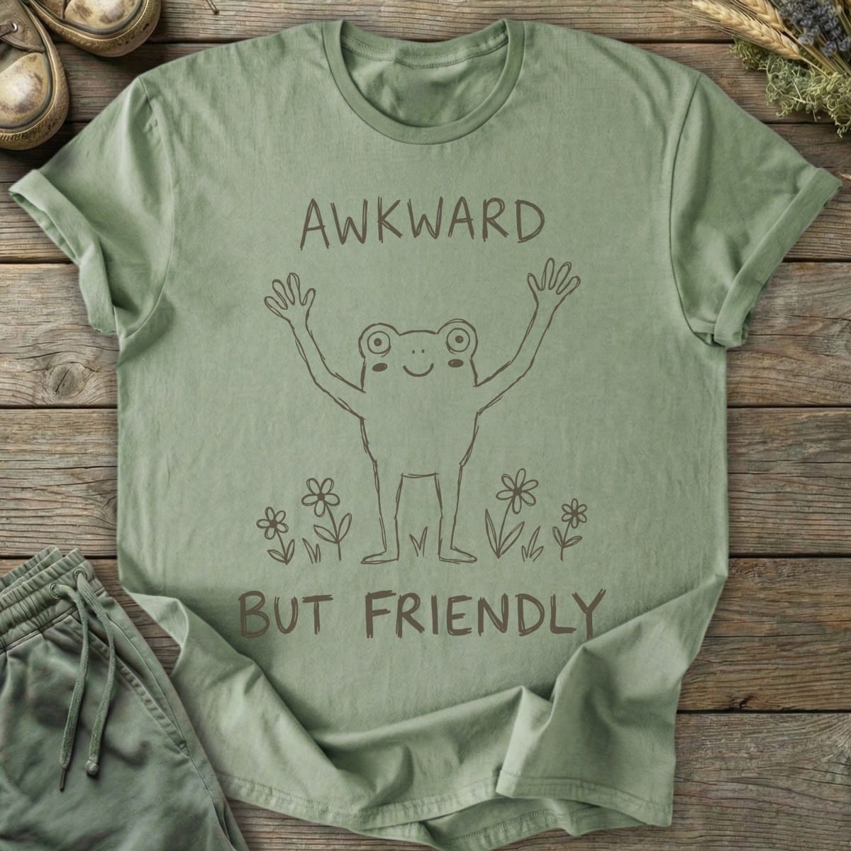 Printify T-Shirt Awkward But Friendly T-Shirt