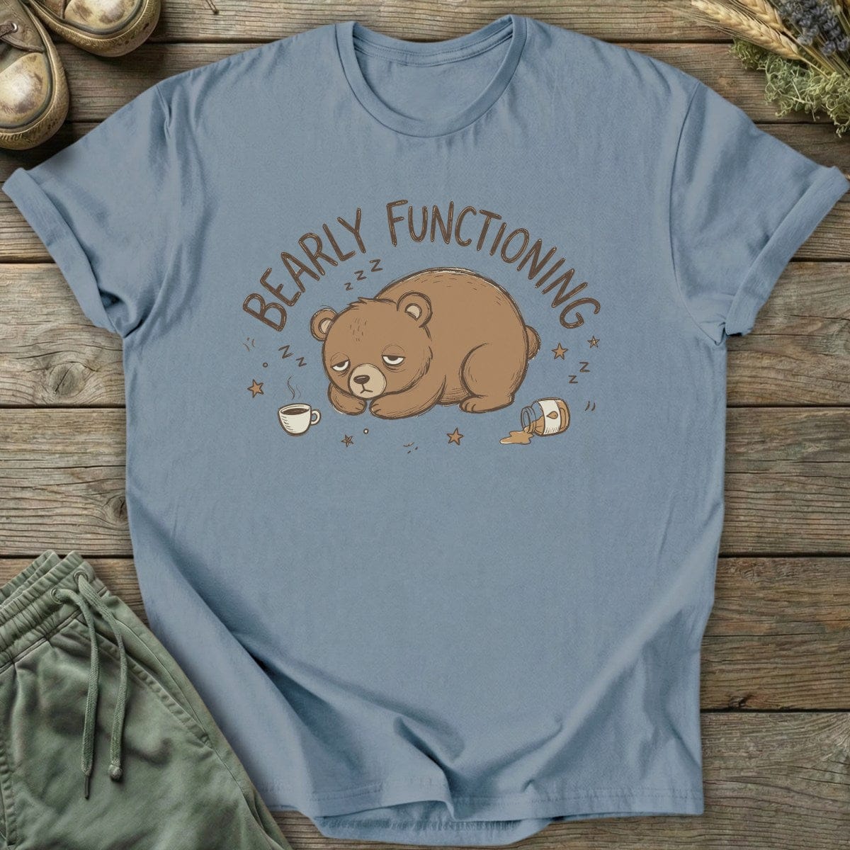 Printify T-Shirt Bearly Functioning Honey Bear T-Shirt