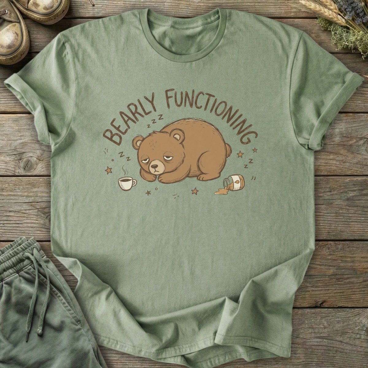 Printify T-Shirt Bearly Functioning Honey Bear T-Shirt
