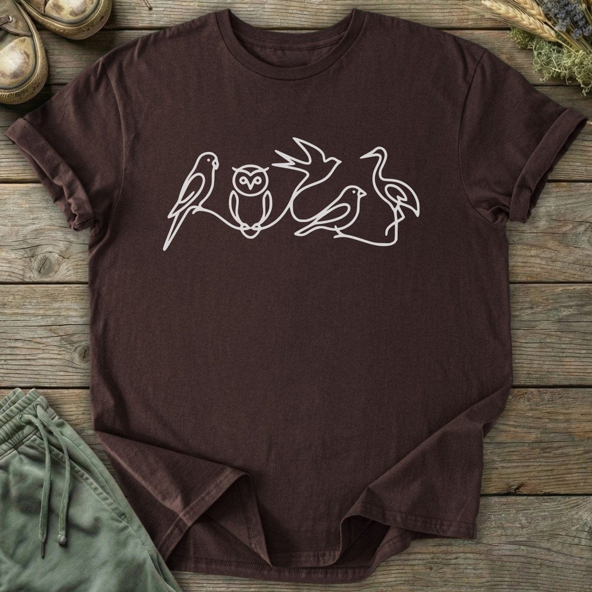 Printify T-Shirt Bird Lines T-Shirt
