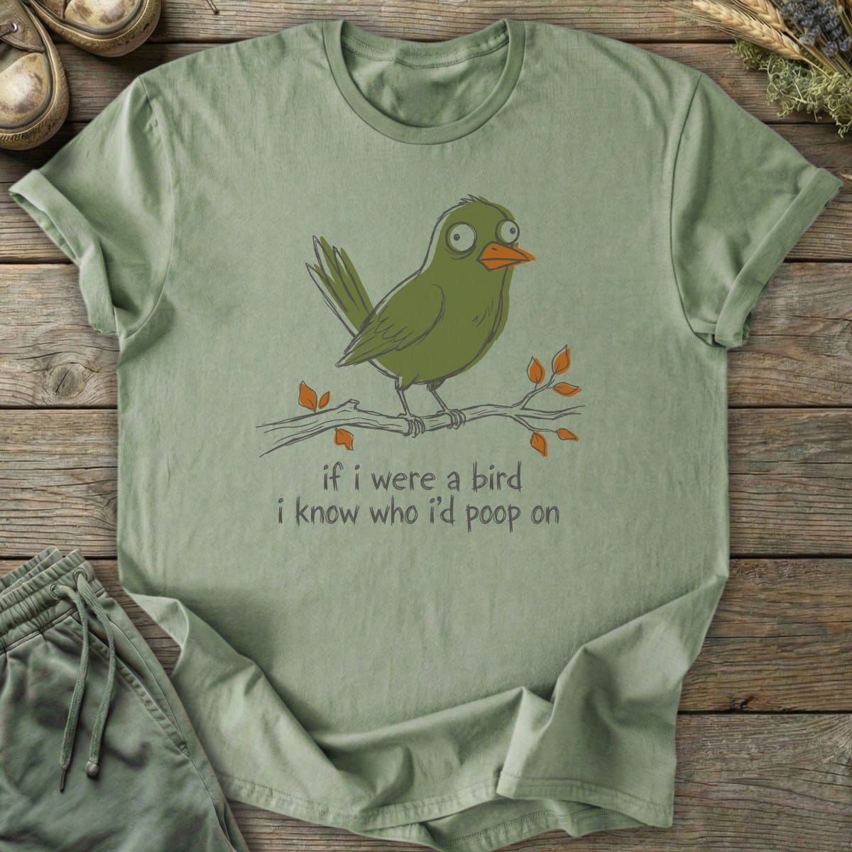 Printify T-Shirt Bird Poops T-Shirt