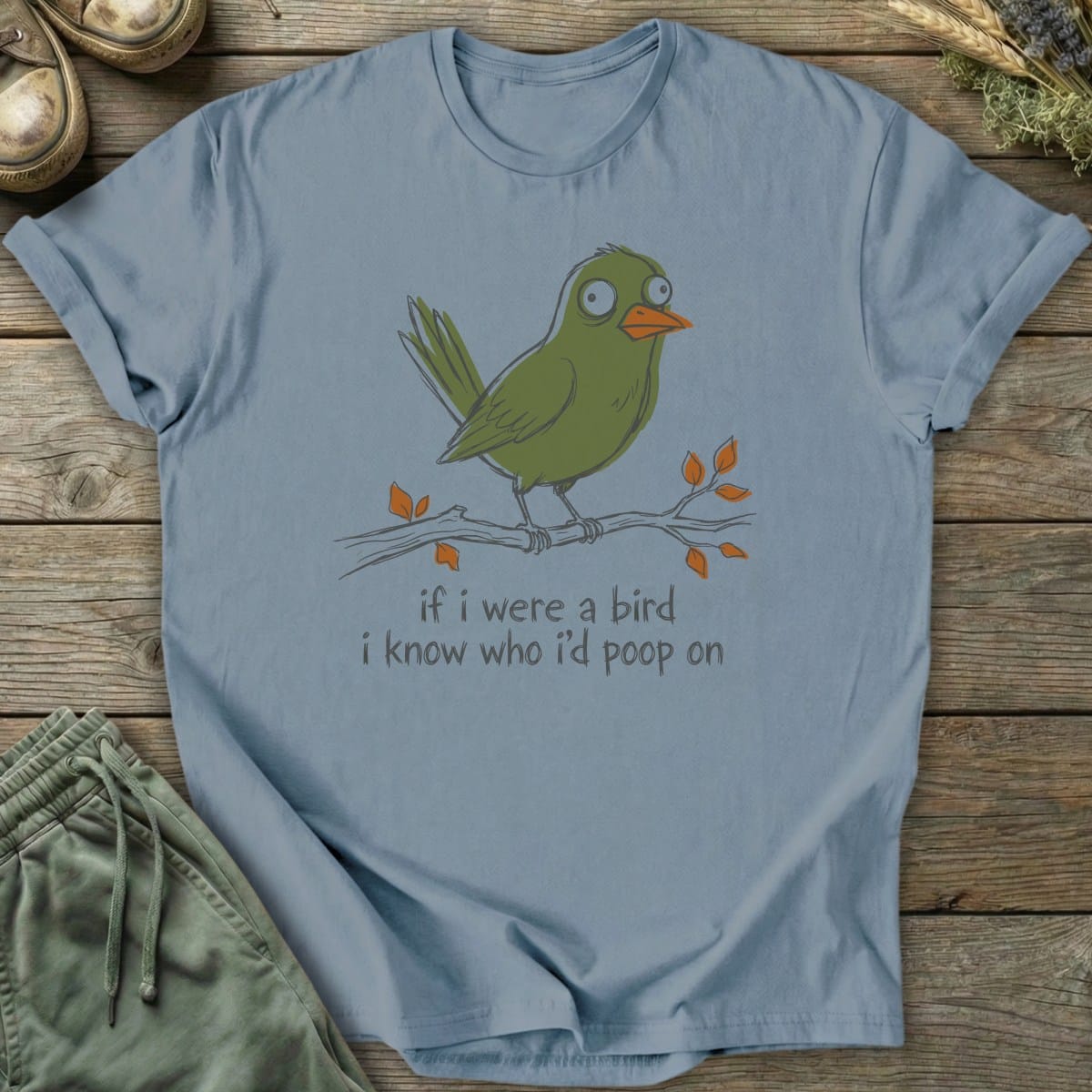 Printify T-Shirt Bird Poops T-Shirt