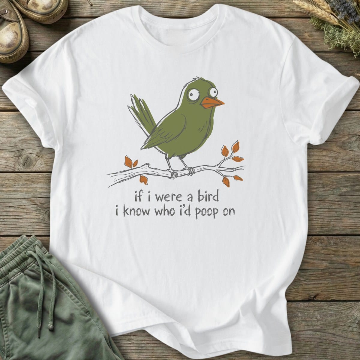 Printify T-Shirt Bird Poops T-Shirt