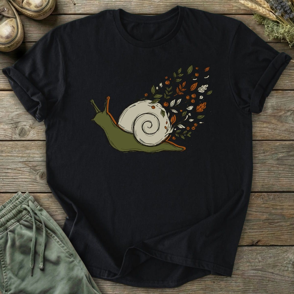 Printify T-Shirt Botanical Snail T-Shirt
