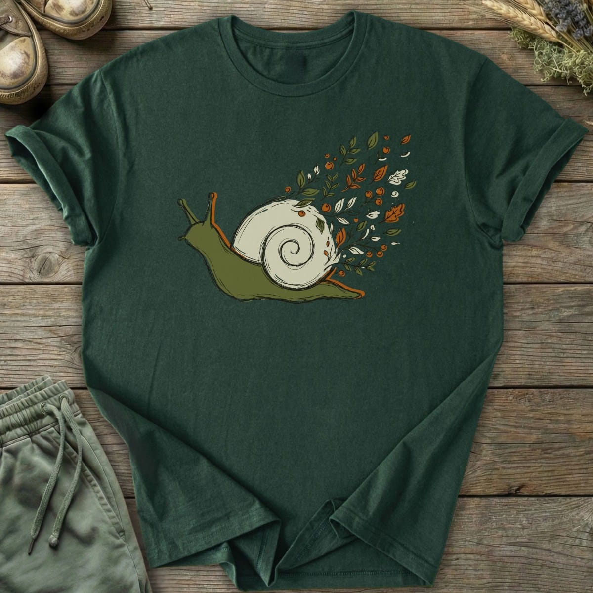 Printify T-Shirt Botanical Snail T-Shirt
