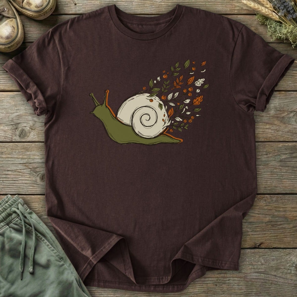 Printify T-Shirt Botanical Snail T-Shirt