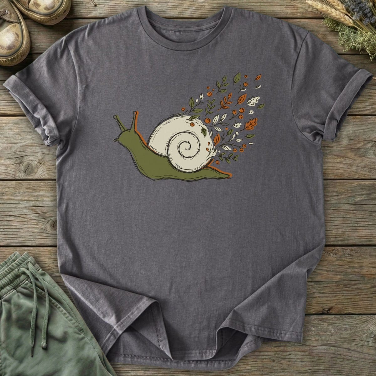 Printify T-Shirt Botanical Snail T-Shirt