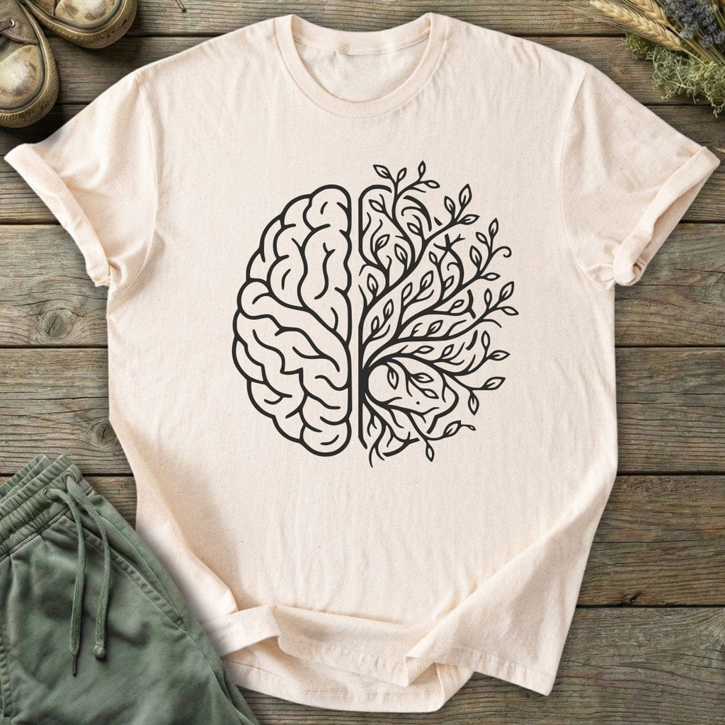 Printify T-Shirt Brain and Leaves T-Shirt