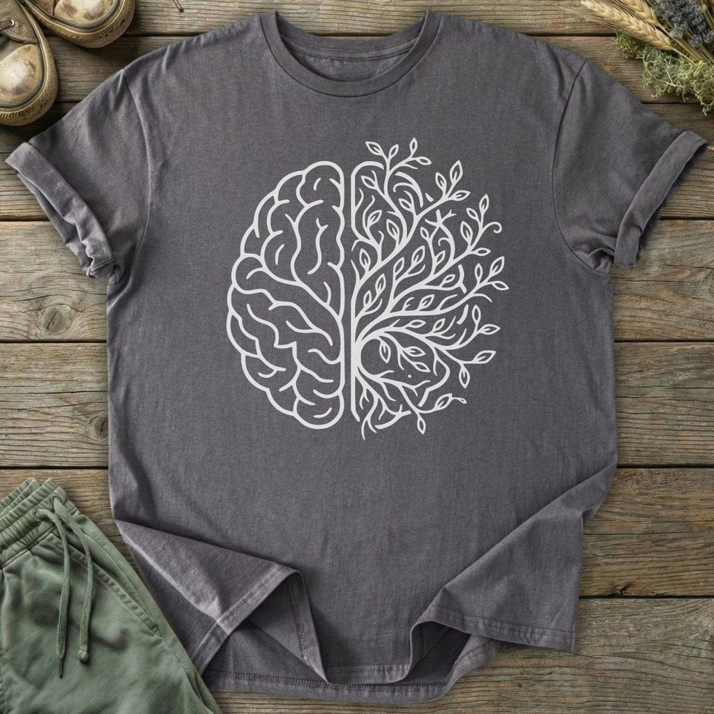 Printify T-Shirt Brain and Leaves T-Shirt