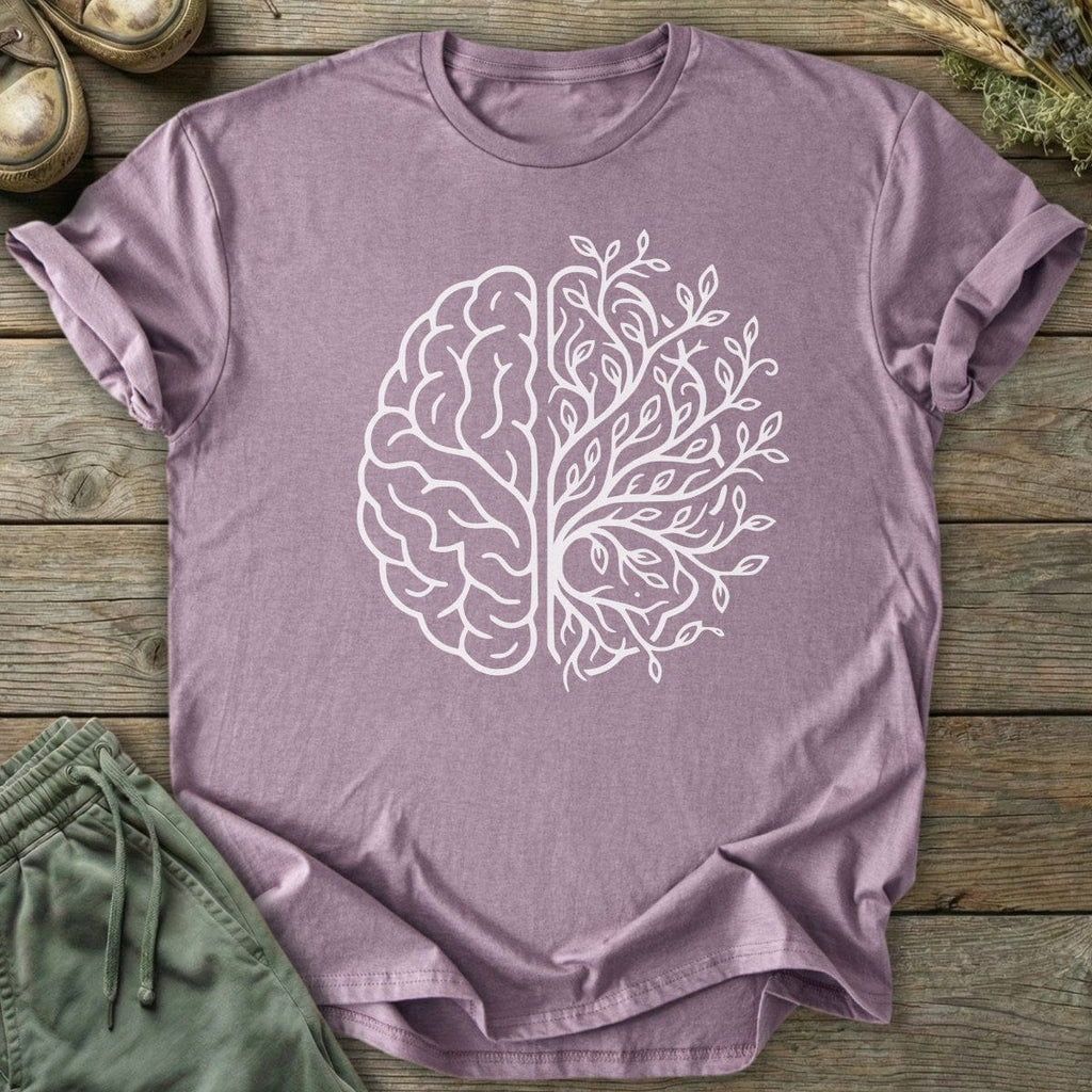 Printify T-Shirt Brain and Leaves T-Shirt
