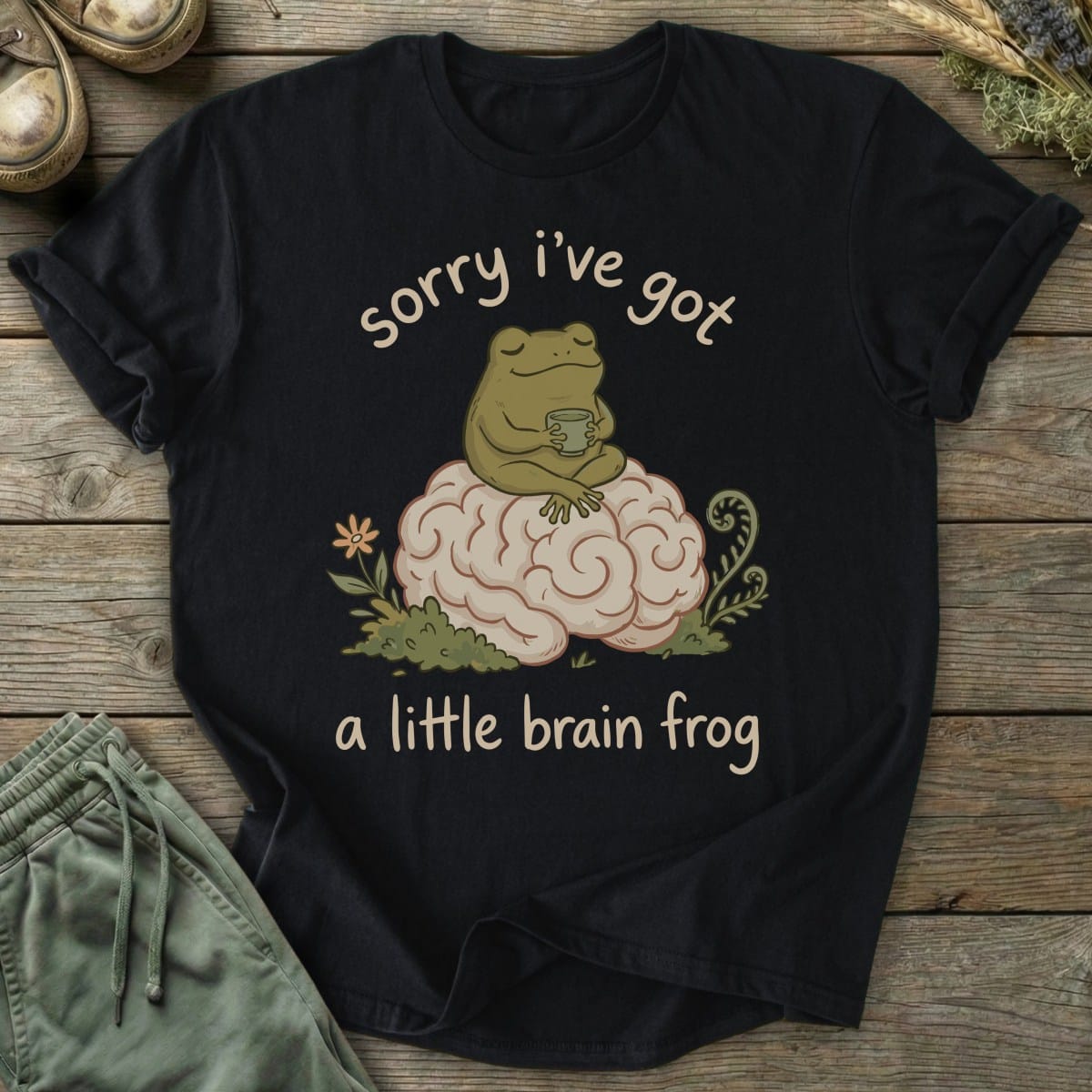 Printify T-Shirt Brain Frog T-Shirt