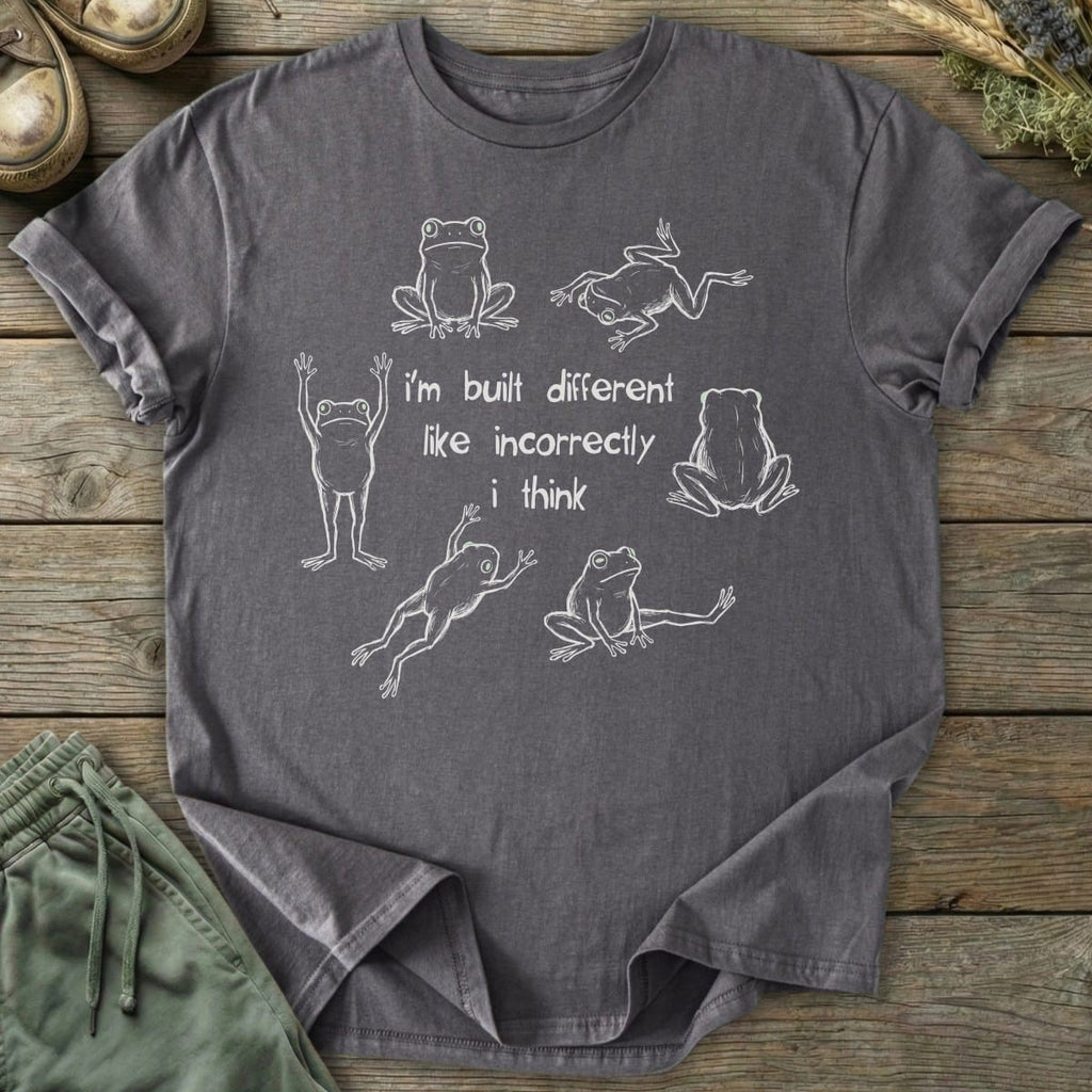 Printify T-Shirt Built Different Frog Collage T-Shirt