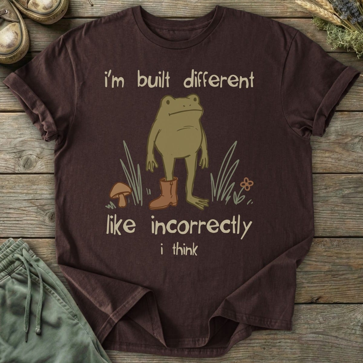 Printify T-Shirt Built Different Frog T-Shirt