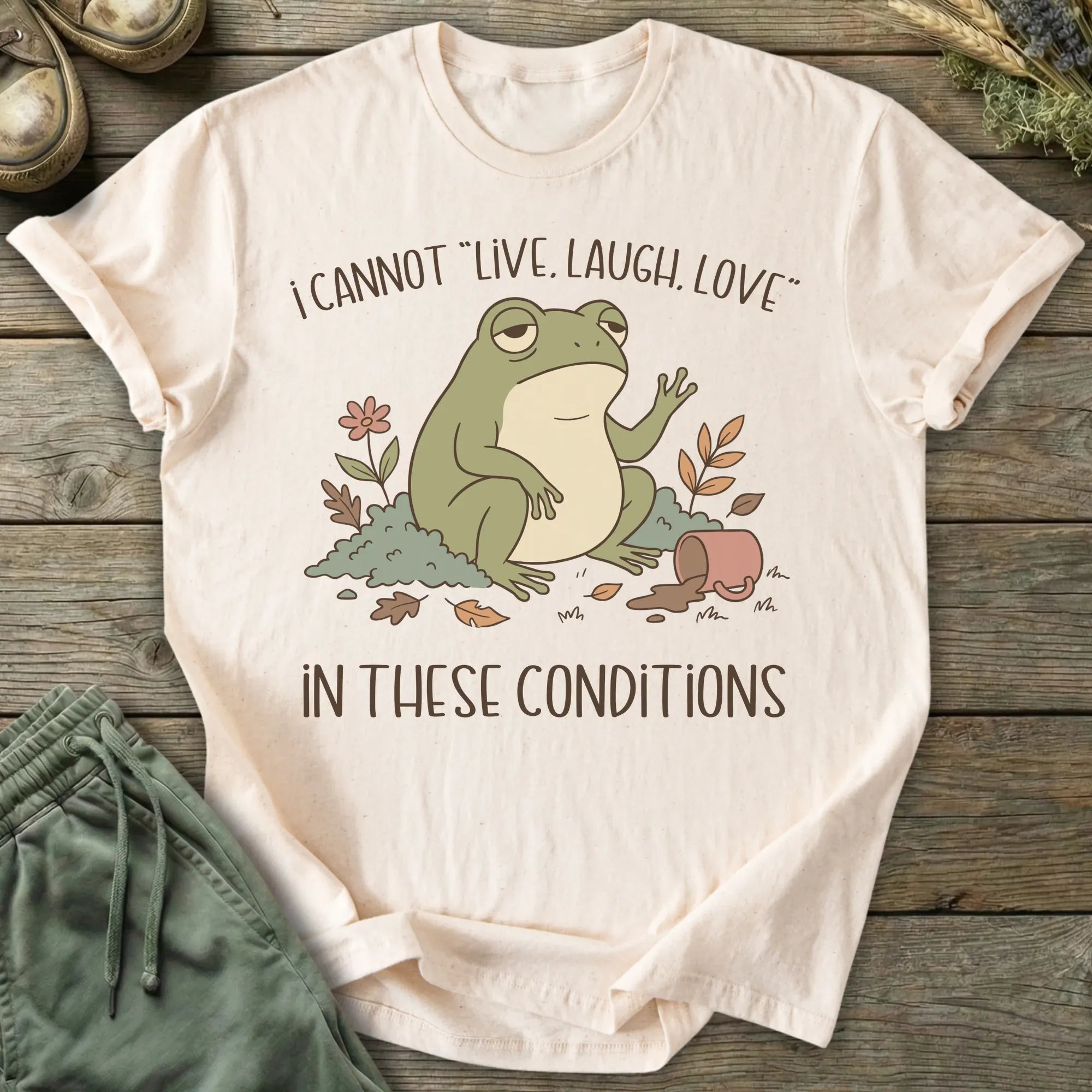 Printify T-Shirt Cannot Live Laugh T-Shirt