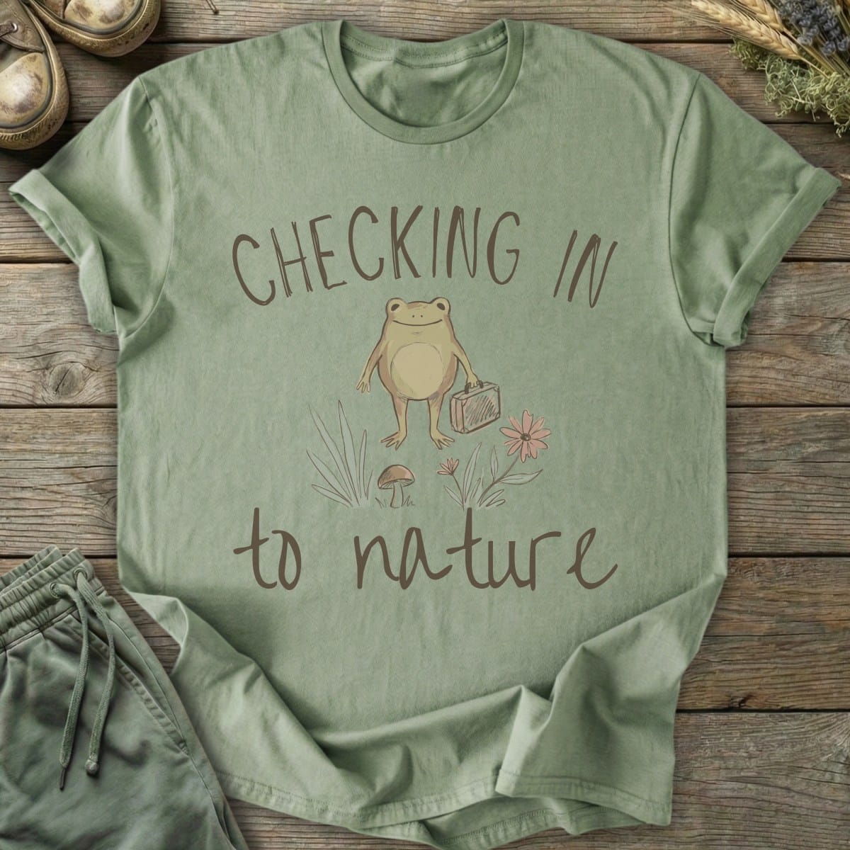 Printify T-Shirt Checking In To Nature T-Shirt