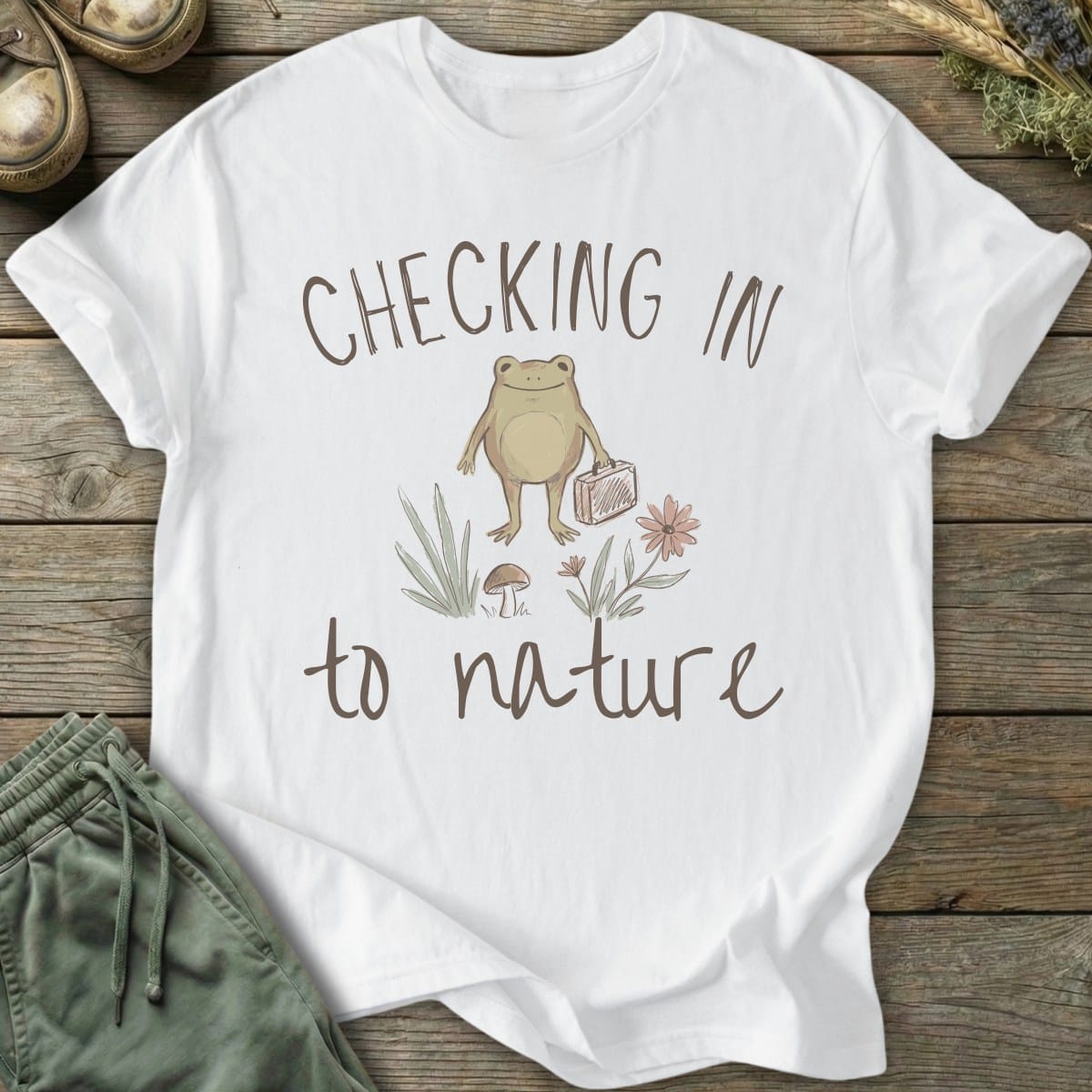 Printify T-Shirt Checking In To Nature T-Shirt